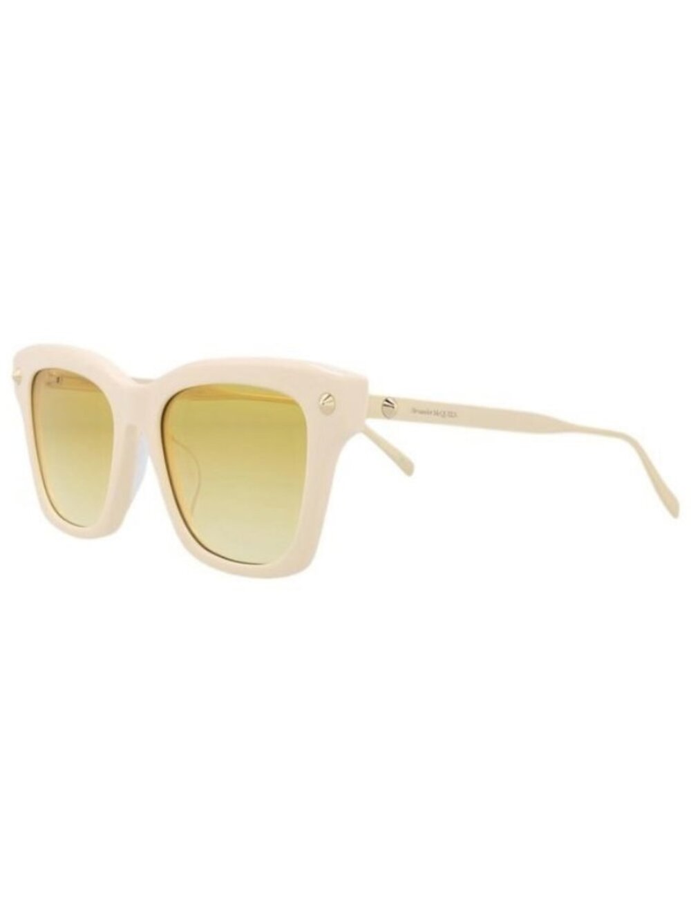 New Alexander McQueen Womens Square/Rectangle Ivory Gold Yellow Fashion Designer